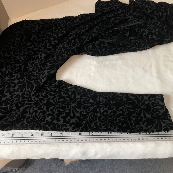 Talbots Women's Black Velvet Flocked Embellished Dress M Velvet Burnout - Picture 9 of 11